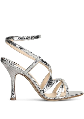 Anna F. 100mm leather sandals - Silver