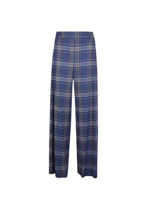Niu checked wide-leg trousers - Blue