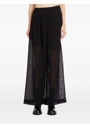 YEHUAFAN sheer-panel trousers - Black