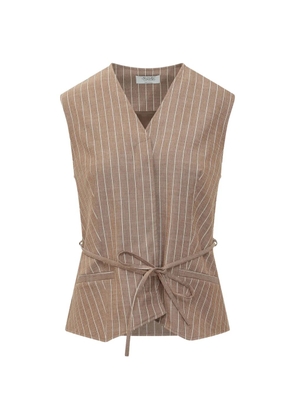 LE SULLY STUDIO striped tie-waist vest - Neutrals
