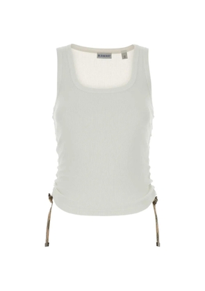Burberry ribbed drawstring top - White