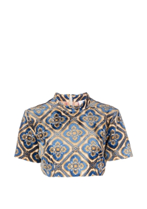ETRO cropped patterned top - Blue