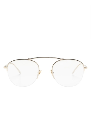 Saint Laurent Eyewear logo-engraved round-frame glasses - Gold