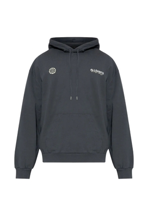 AllSaints globe-print hoodie - Black