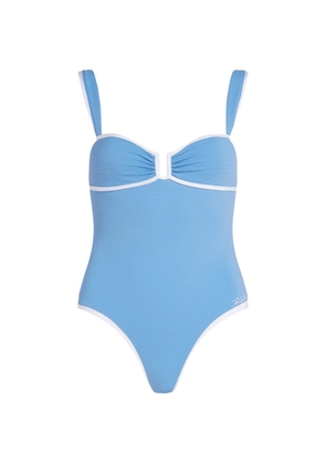 Karl Lagerfeld Signature cheeky swimsuit - Blue