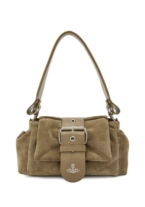 Vivienne Westwood Hazel Treasure buckle suede shoulder bag - Neutrals