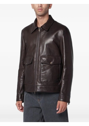 Salvatore Santoro zip-up leather jacket - Brown