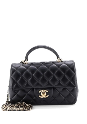 CHANEL Pre-Owned Classic Single Flap Top Handle Bag Quilted Lambskin Mini shoulder bag - Black