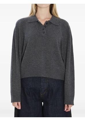 LouLou de Saison Homere long-sleeve polo top - Grey