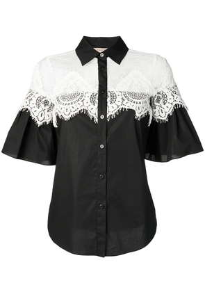 TWINSET lace panel shirt - Black