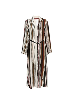 Max Mara Vanesio striped belted midi dress - Neutrals