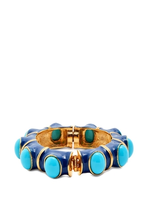 Kenneth Jay Lane turquoise lapis cuff bracelet - Gold