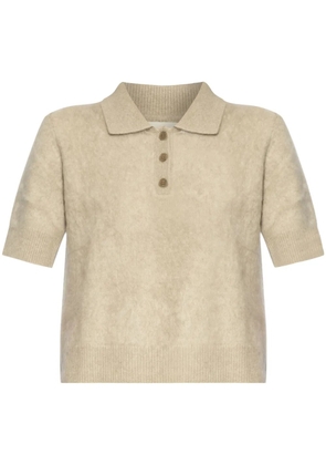 Lisa Yang Carolyn buttoned collared polo top - Neutrals