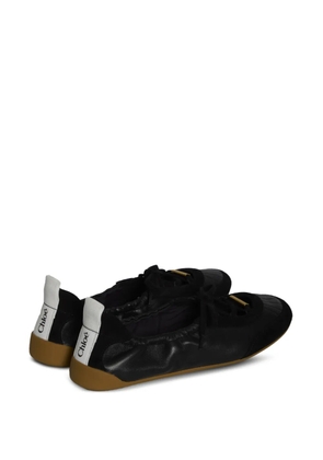 Chloé Kick Ballerina suede insert lace-up ballet flats - Black