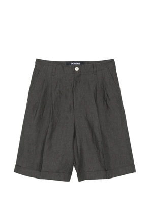 Jacquemus Pastro pleated cuffed-hem shorts - Grey