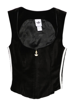adidas velvet zip-front corset - Black