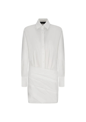 Federica Tosi draped poplin shirt midi dress - White