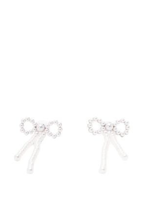 Self-Portrait bow-shape earrings - Silver