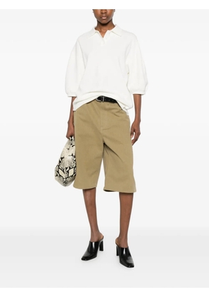 The Frankie Shop Nola short-sleeve knit polo top - White