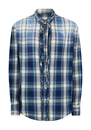 DSQUARED2 checked ruffled shirt - Blue