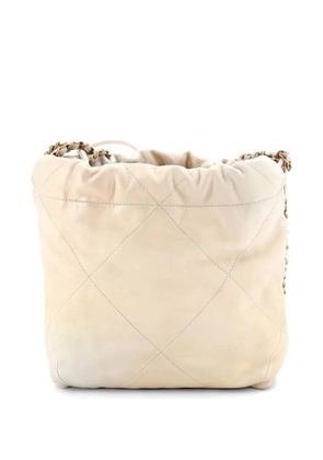CHANEL Pre-Owned 22 Chain Hobo Quilted Shaded Calfskin Mini crossbody bag - Neutrals