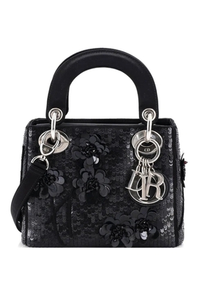 Christian Dior Pre-Owned Lady Dior Bag Embellished Satin Mini satchel - Black