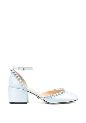 MACH & MACH Audrey crystal satin pumps - Blue