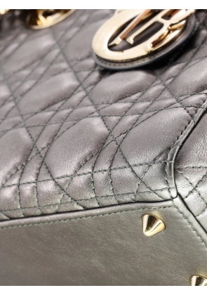 Christian Dior Pre-Owned My ABCDior Lady Dior Bag Metallic Cannage Quilt Leather shoulder bag - Grey