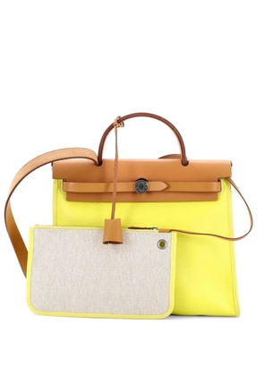 Hermès Pre-Owned Herbag Zip Berline Vache Canvas and Leather 31 shoulder bag - Brown