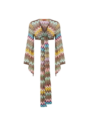 Missoni long-sleeve zigzag top - Brown
