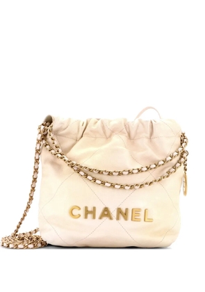 CHANEL Pre-Owned 22 Chain Hobo Quilted Shaded Calfskin Mini crossbody bag - Gold