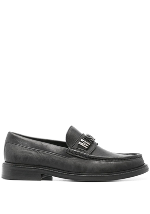 Moschino logo-lettering loafers - Black