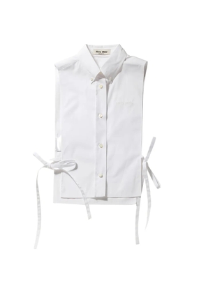 Miu Miu side-tie poplin shirt - White