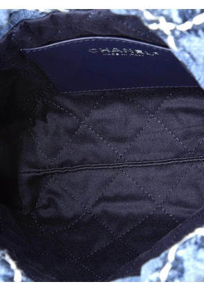 CHANEL Pre-Owned 22 Chain Quilted Stitched Denim Mini hobo bag - Blue