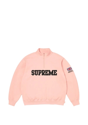Supreme flag-detail half-zip sweatshirt - Pink