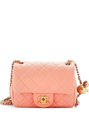 CHANEL Pre-Owned Pearl Crush Square Flap Bag Quilted Lambskin Mini crossbody bag - Pink