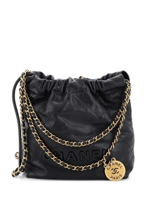 CHANEL Pre-Owned 22 Chain Quilted Caviar Mini hobo bag - Black