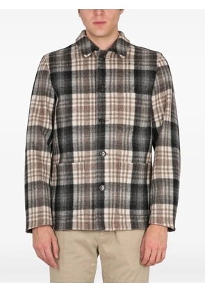 ASPESI Tadao check-pattern shirt jacket - Black