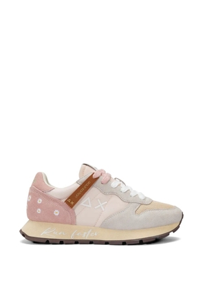 Sun68 Ally floral-embroidered sneakers - Neutrals