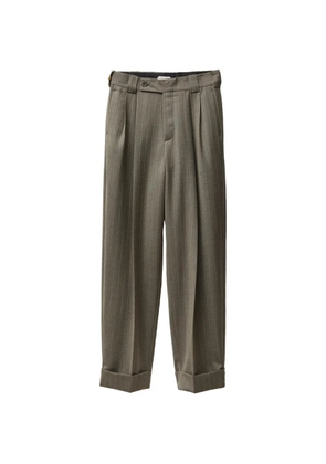 Versace pinstripe wool twill oversized pants - Grey