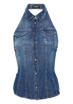 DONDUP halterneck denim top - Blue