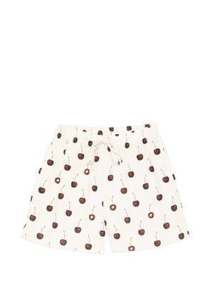 Stine Goya cherry-print drawstring shorts - Neutrals