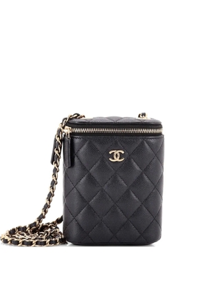 CHANEL Pre-Owned Vertical Classic Vanity Case with Chain Quilted Caviar Small shoulder bag - Black
