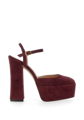 Stuart Weitzman Skyhigh suede platform pumps - Red