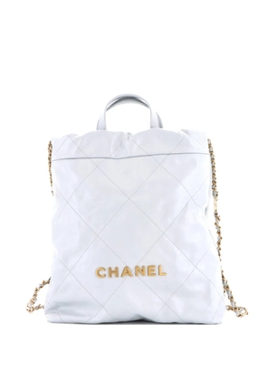 CHANEL Pre-Owned 22 Chain Quilted Calfskin Medium backpack - Blue