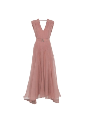 Brunello Cucinelli V-neck belted dress - Pink