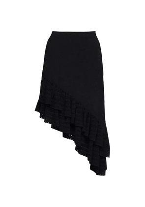SANDRO ruffled asymmetric skirt - Black