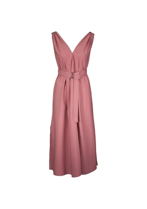 Brunello Cucinelli belted V-neck midi dress - Pink