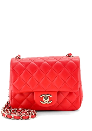 CHANEL Pre-Owned Square Classic Single Flap Bag Quilted Lambskin Mini crossbody bag - Red