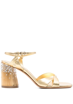 Casadei round-toe embellished sandals - Gold